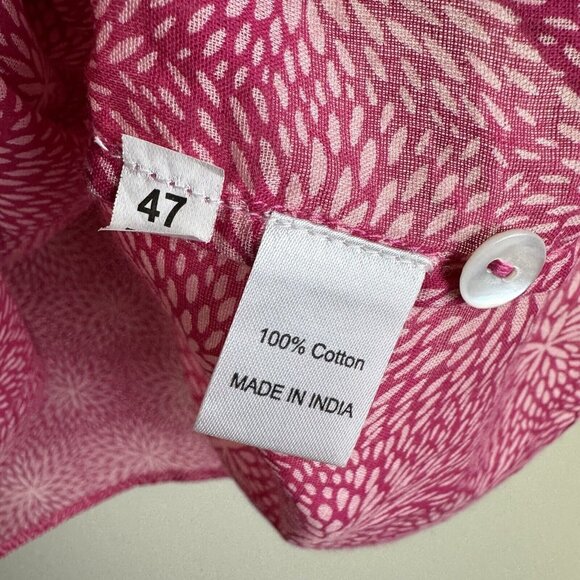 NWT Banjanan Ruffled Andrea Top in Petal Powder Fuchsia Cotton Women Size XS - Picture 9 of 9
